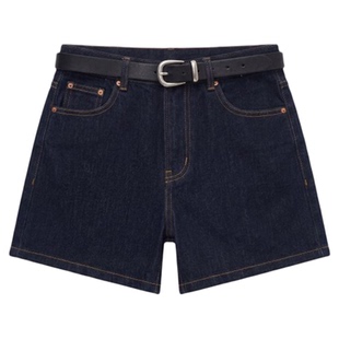 CLIMAX VISION莱赛尔复古蓝原牛百搭中高腰阔腿直筒牛仔短裤女款