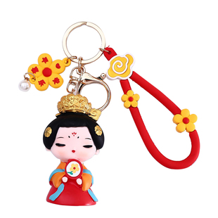 洛阳文创纪念品河南博物馆特产色伴手礼大唐不夜城仕女钥匙扣挂件