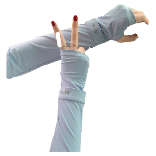 冰袖女夏季冰丝防晒袖套开车手套薄款骑行防紫外线护手臂宽松手袖