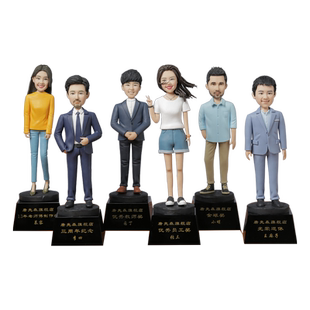 水晶奖杯定制泥人真人公仔软陶人偶周年庆创意纪念礼品手办diy