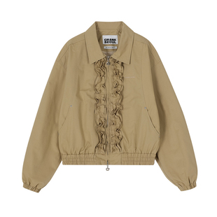 CRANK 25秋新款褶皱荷叶边气球夹克外套 5号店韩国设计师品牌代购