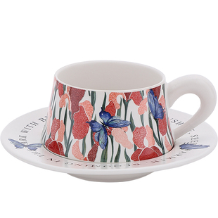 陶瓷水果盘小精致特别好看的咖啡杯碟手提篮碗零食盘高级感马克杯