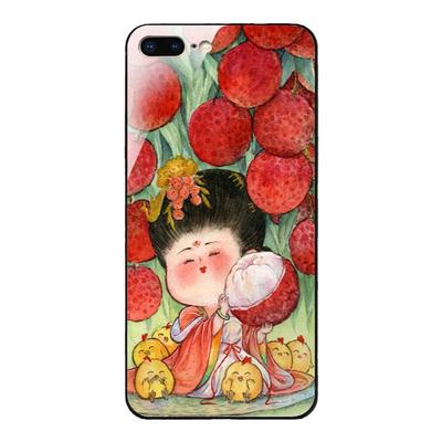 适用苹果16钢化玻璃中国风卡通