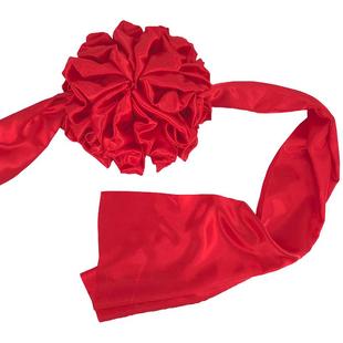 揭牌仪式大红布花球牌匾揭幕套餐公司招牌红色绸布揭幕布道具定制