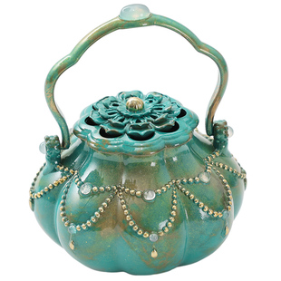 天香瓜棱纯铜取暖手炉家用烧炭提手炉室内檀香熏香炉国风手炉