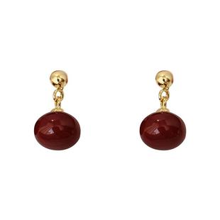 红色耳环2025新款爆款高级感小众设计气质大气秋冬耳坠耳饰耳钉女