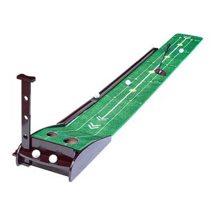 包邮新款室内高尔夫推杆练习器实木带挡球板天鹅绒练习毯家庭套装