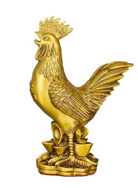 铜公鸡摆件福字鸡家居装饰品