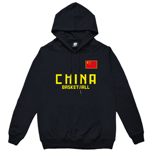 SD篮球运动圆领长袖连帽衫外套卫衣中国队男篮训练背心国家队diy
