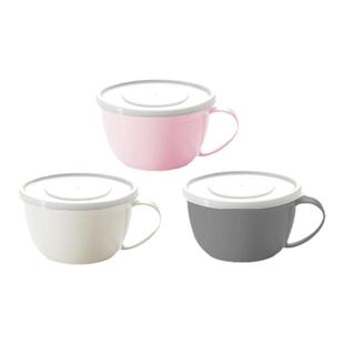 日本进口带盖汤杯微波加热带饭菜盒密封便当盒燕麦碗食品级早餐杯