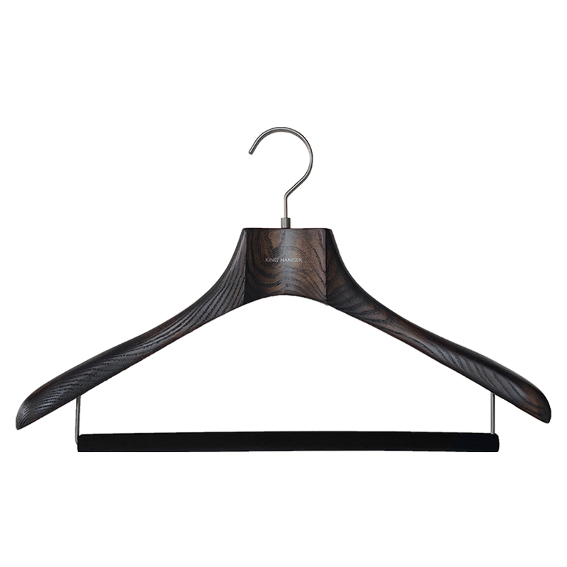金领结轻奢黑色高端高档西服实木衣架样板间衣柜衣帽间木质衣撑