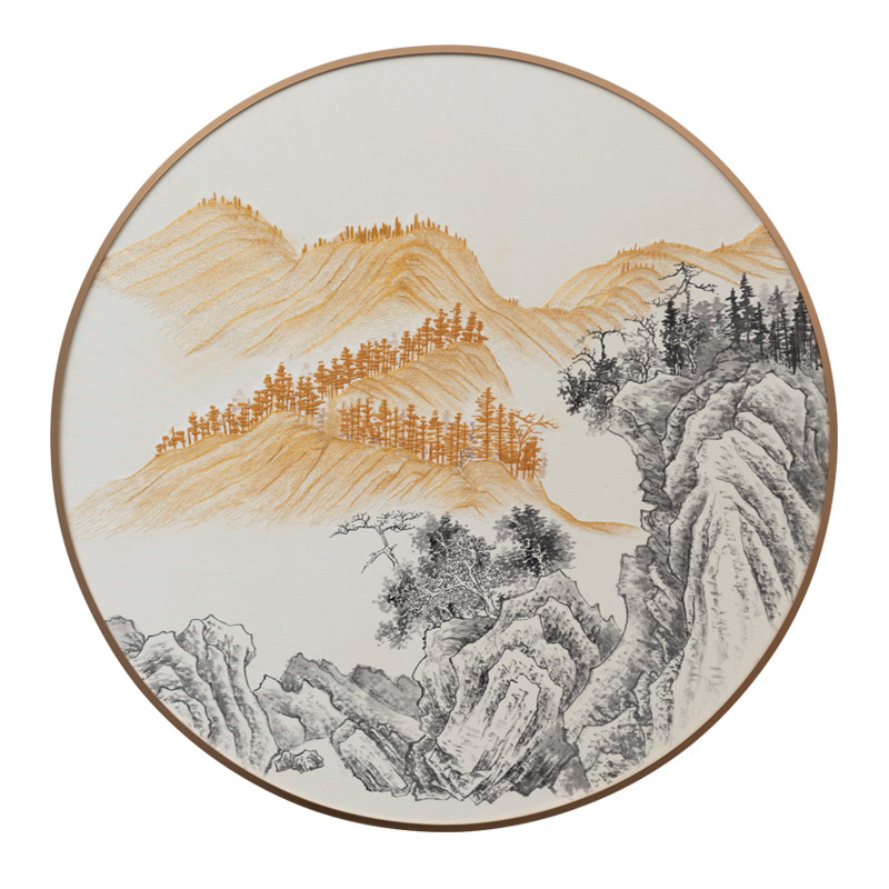 装饰画逸福瑞手工苏绣