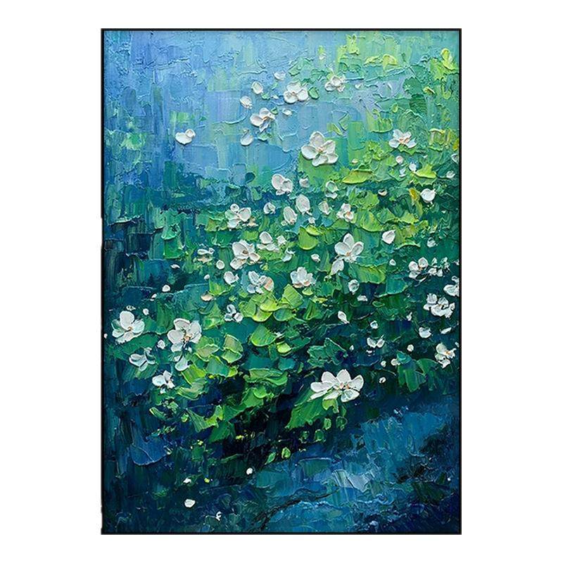 莫奈睡莲客厅沙发背景挂画餐厅卧室玄关走廊过道高端定制手绘油画