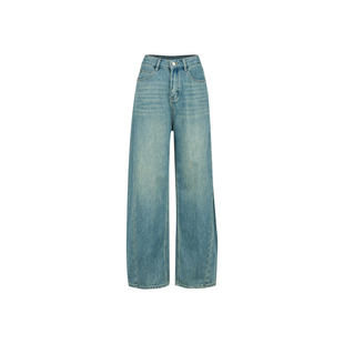 DTLANDO/商场同款25秋新品女装经典复古直筒裤宽松显瘦牛仔阔腿裤