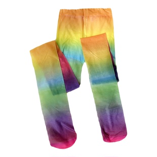 日系彩虹丝袜女多巴胺彩色连裤袜春秋薄款Y2K个性辣妹JK纯欲白丝