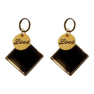 黑色菱形几何耳饰奢侈品耳钉秋冬季高级感精致气质耳环女