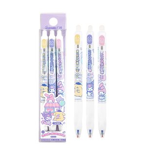 广博三丽鸥热可擦笔小学生专用库洛米热敏可擦中性笔三年级专用儿童可擦水性笔芯可擦蓝色帕恰狗中性笔高颜值