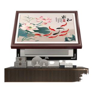 电表箱装饰画新中式配电箱挂画九鱼图免打孔电表箱盒遮挡客厅壁画