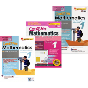 新加坡数学 SAP Conquer Mathematics 小学1-6年级练习册 长度/时间/形状/分数/小数 攻克数学专项提分训练 英文进口原版教辅