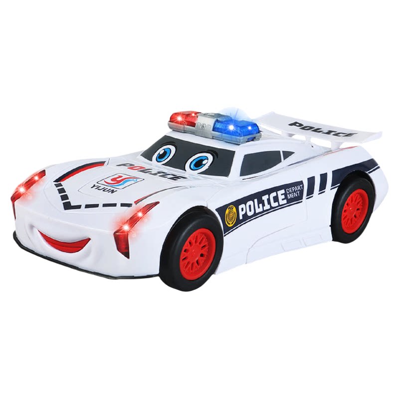 儿童万向变形警车机器人电动玩具