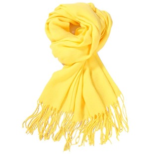 亮黄色围巾女冬季韩版百搭披肩两用中国红年会大红色围巾定制logo