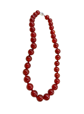 小众设计秋冬打结项链红玛瑙