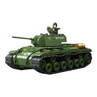 2026拼搭军事系列二战苏联KV1坦克重型履带装甲车拼装积木男玩具