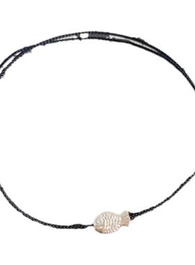 手工制作细款简约纯银锦鲤好运考研上岸红绳可调节款ins风