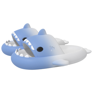 渐变鲨鱼拖鞋女夏款情侣防滑室内家居厚底居家踩屎感外穿男士凉拖