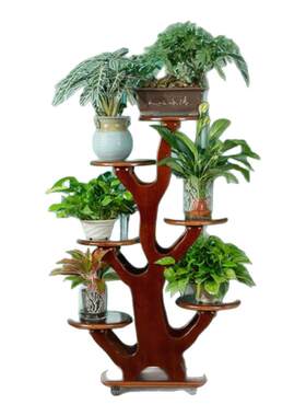 实木花架客厅阳台多层高档室内落