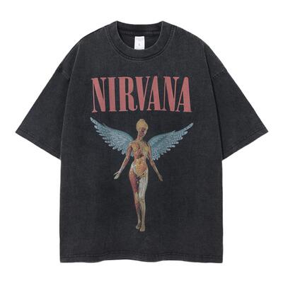 棉麻平纹250G做旧高街男女T恤