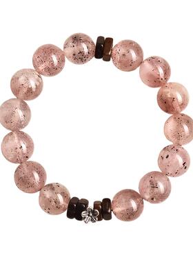 天然粉水晶手串手链粉云母招桃花爱情姻缘高颜值转运暴富聚财吸金