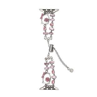 iserisewatch适用于apple watchs11表带iwatchs9苹果手表10代金属镂空彩钻可爱KT猫41/45mm女夏天高级创意感