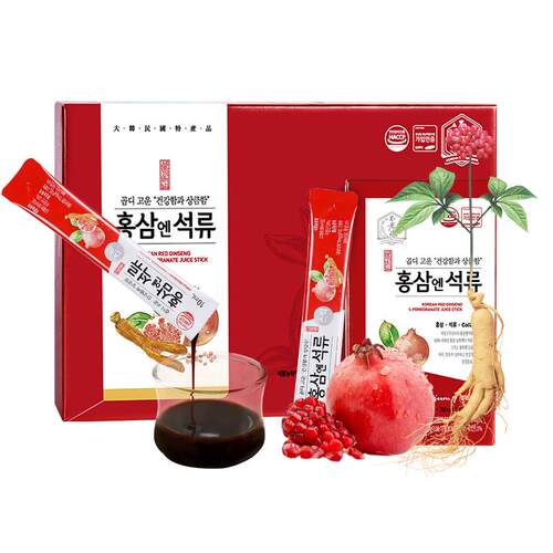 不老健高丽参石榴浓缩液人参胶原蛋白口服液韩国红参石榴饮品30包