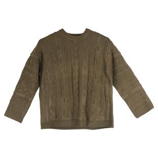 朴术男装秋冬季新款青年日系复古风时尚内搭肌理感提花圆领毛衣男