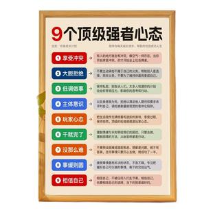 9个强者心态自我激励摆台送朋友闺蜜学生励志相框办公室桌面摆件
