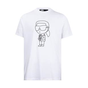 Karl Lagerfeld卡尔·拉格斐男老佛爷logo短袖T恤男士春夏XY促销