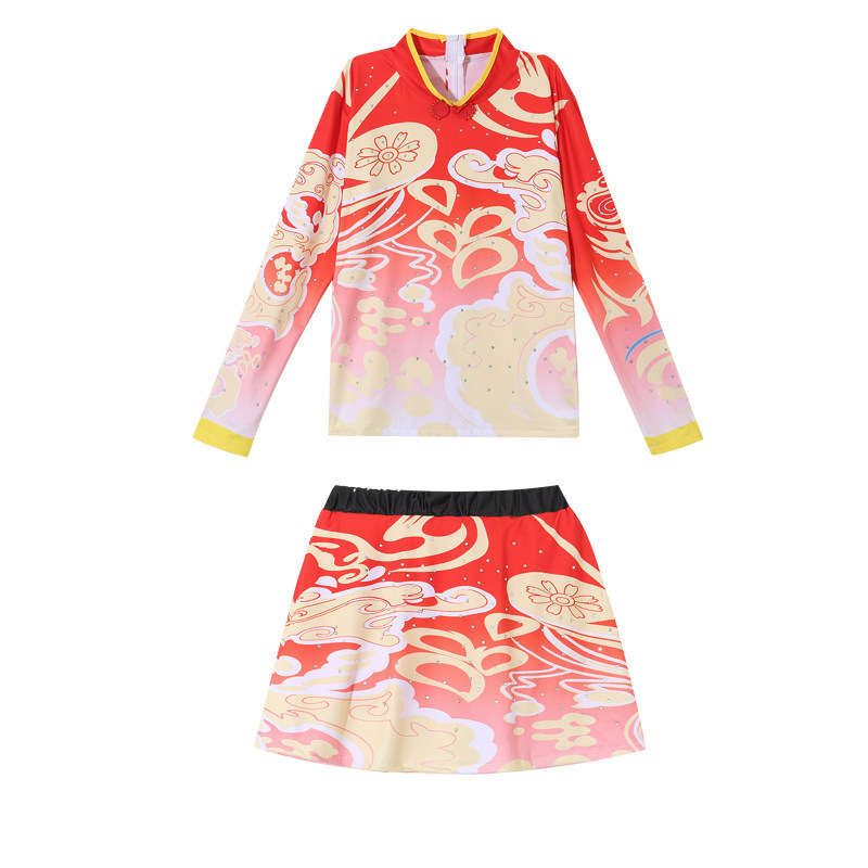 儿童合唱演出服中小学生运动会爱国朗诵红色表演服男女童啦啦队服