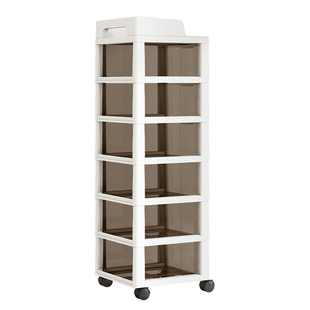 小推车收纳架家用落地抽屉式零食置物架移动免安装婴儿用品收纳柜