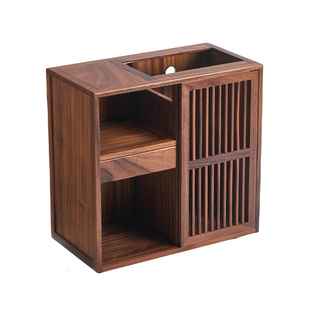 胡桃木茶水柜烧水壶一体可移动泡茶台茶车带轮茶边几实木功夫茶桌