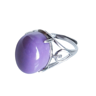 沛孚珠宝新品美国紫云母戒指 925银镶嵌情侣指环活口品牌促销包邮