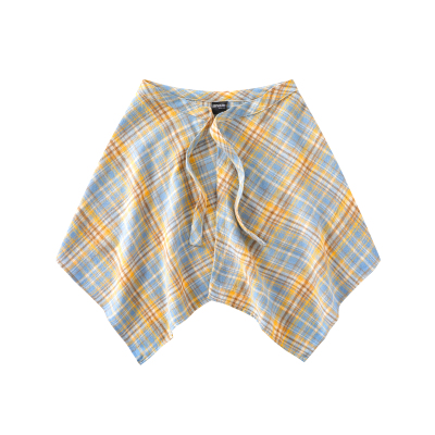 叠穿神器彩色格子屁帘女