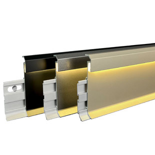 铝合金LED灯带踢脚线极简发光金属地脚线带底座不锈钢【全品类】