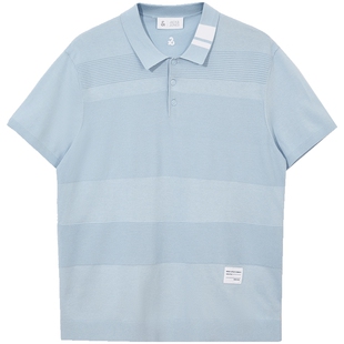 杰克琼斯夏男休闲商务通勤简约撞色条纹男士POLO衫男款短袖男装