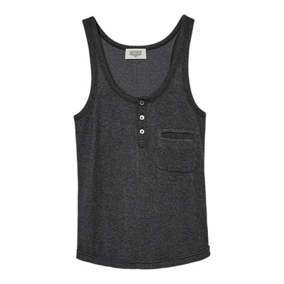 罗纹针织绒感坑条口袋装饰背心