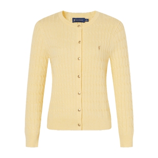 POLOWALK女士长袖针织衫2026春季新款绞花休闲针织衫上衣女款