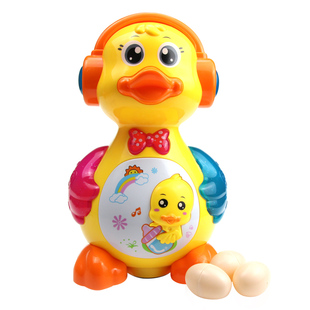 宝宝电动玩具会下蛋的小鸭子音乐车男孩女孩1-3岁会动的儿童玩具