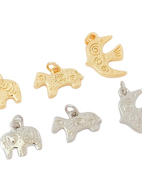 天使街强保色大象飞鸟吊坠材料