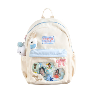 哇塞女孩机灵姐原创痛层书包新款初中高中女生高颜值大容量少女心学生双肩包可爱日系韩系少女风痛包谷美背包
