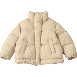 女童羽绒服加厚2025冬季新款中童儿童装羽绒服无帽面包服90绒4278